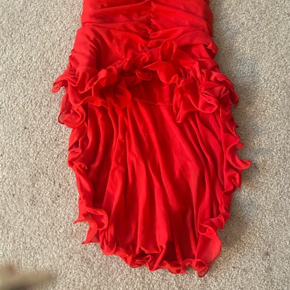 Red strapless cocktail dress - Picture 3 of 3
